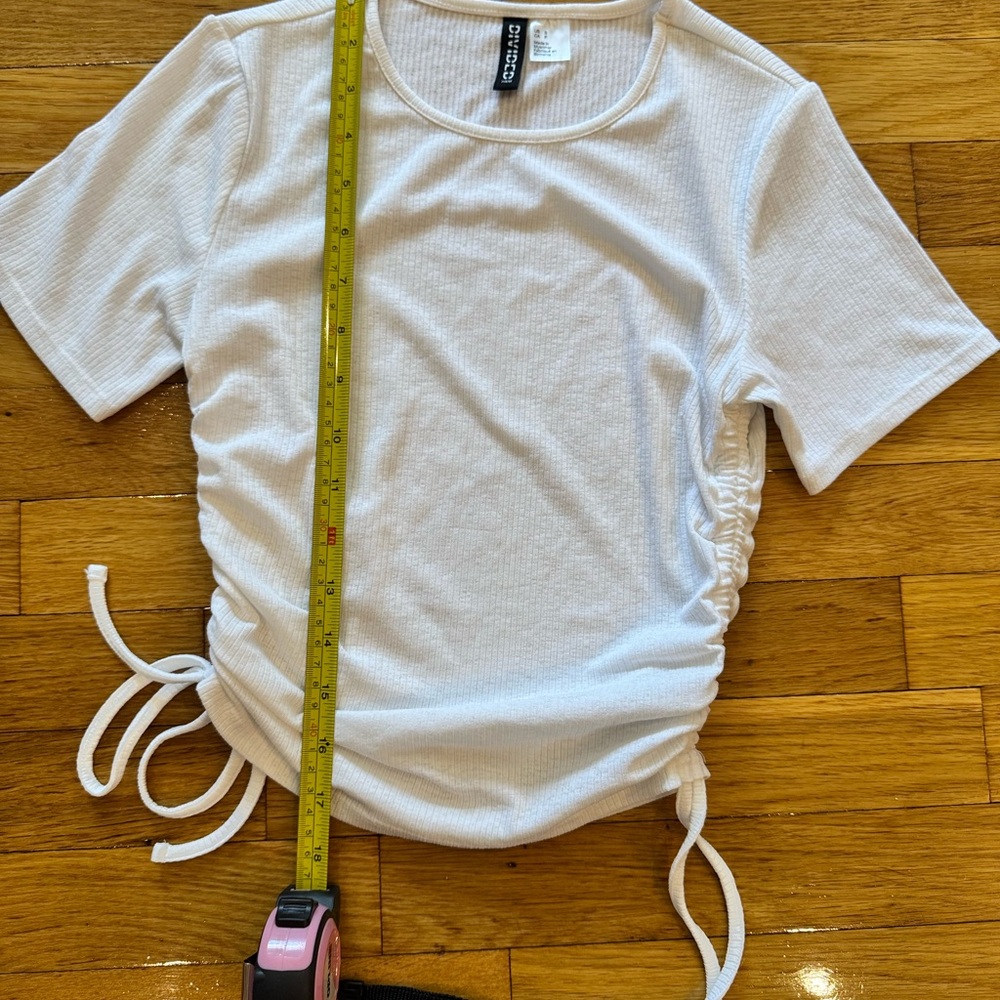White Ruched Women Top